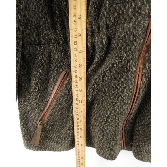 VINTAGE Woolrich Jacket Large Sherpa Fleece Hoodie Reindeer 90s - Picture 5 of 13